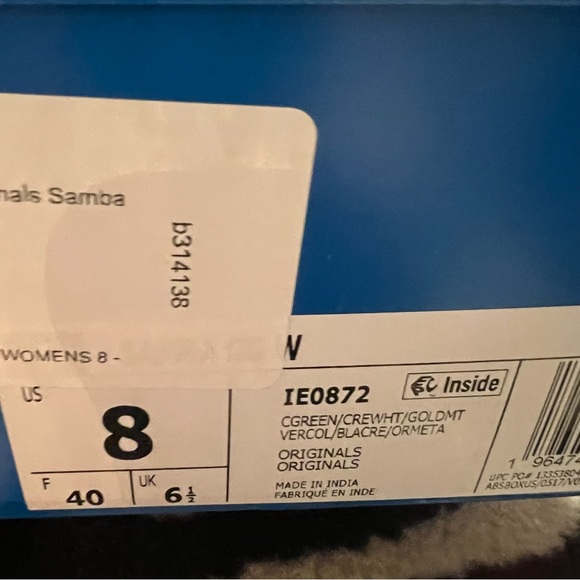 NWT Adidas Samba OG W Collegiate Green Cream White Sneakers Size Women’s 8 - Picture 15 of 16